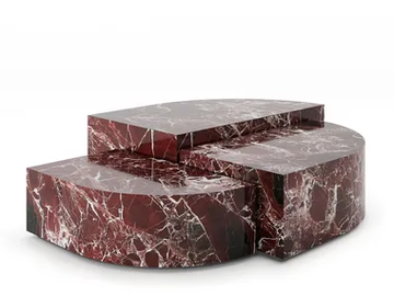 STRATA - Lepanto red marble coffee table by Ginger & Jagger - view 2